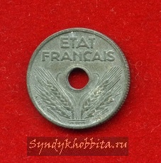 10 сантим 1944 года Франция
